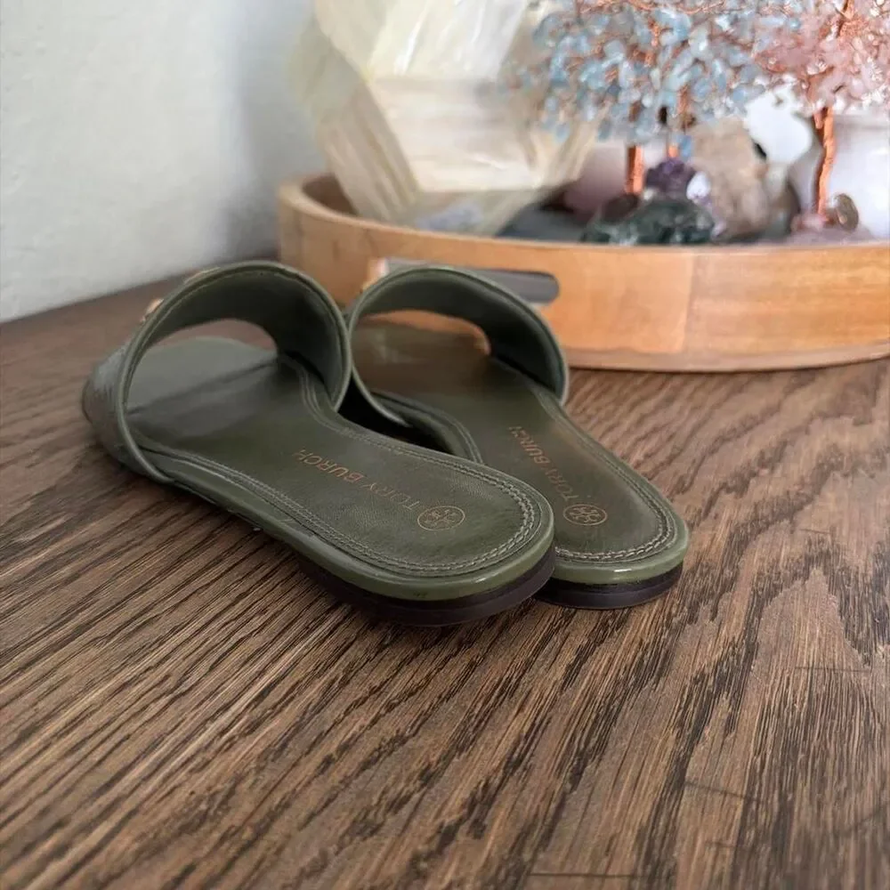Tory Burch Women's Green Slides
